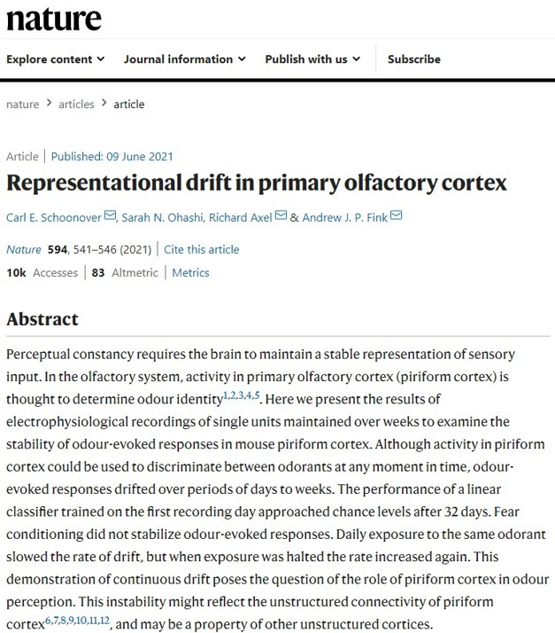 Representational drift in primary olfactory cortex